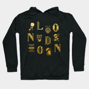 London Alphabets - Vintage Gold Hoodie